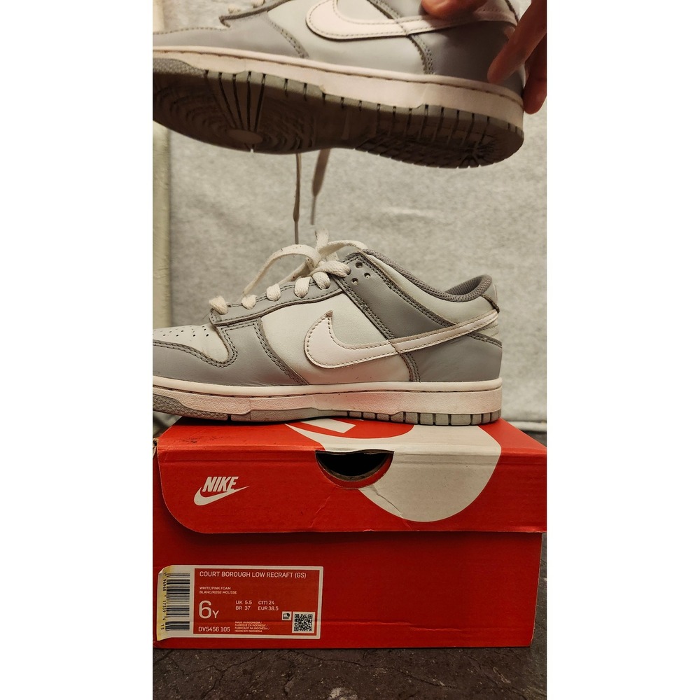 Nike Dunk Low GS Pure Platinum Wolf Grey 6Y Youth Sneakers White Gray UK‎ 5.5 - Picture 3 of 10